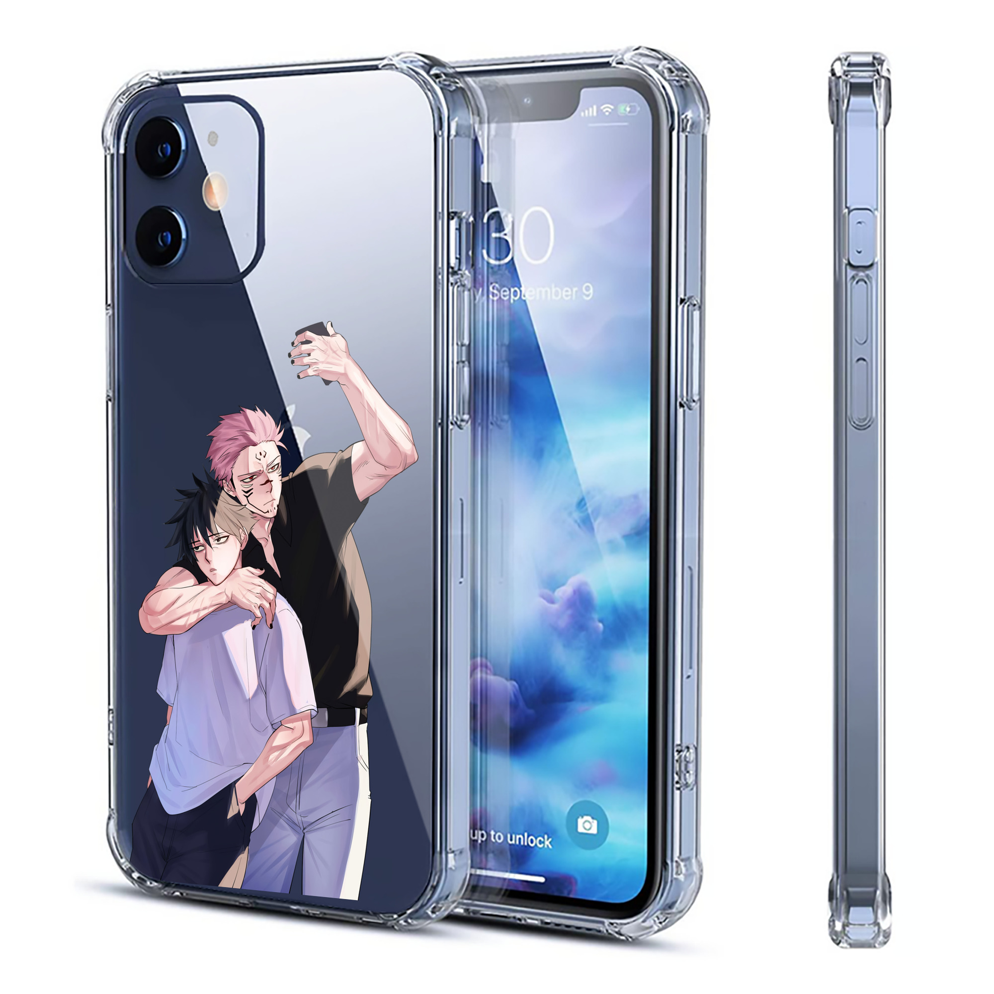 （画像用） 呪術廻戦 Jujutsu Kaisen 【iPhone 12シリーズ対応】透明スマホケース（クリアソフトケース）